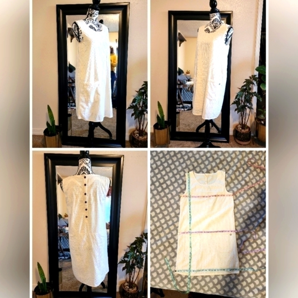 Nymph Eyelet Shift Dress Cream Like New